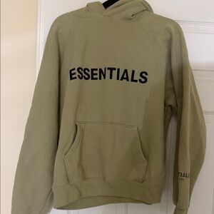 ESSENTIALS Hoodie in Olive Green with Black Logo